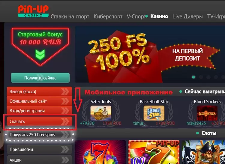 скачать пин ап