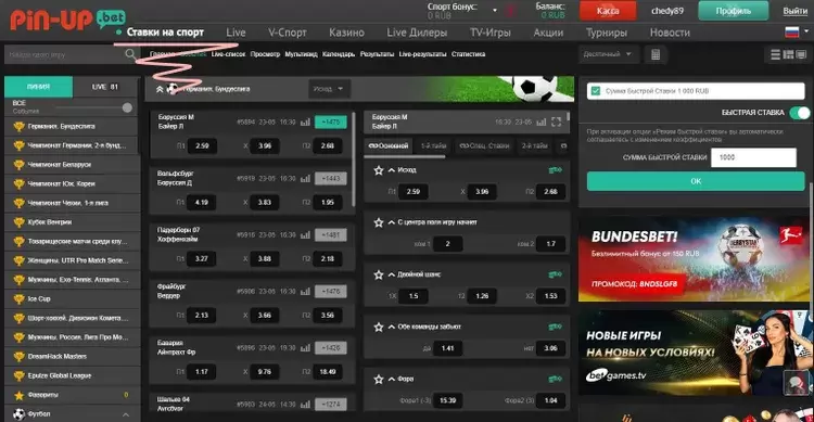 Ставки на спорт Pin-Up Ставки на спорт Pin-Up