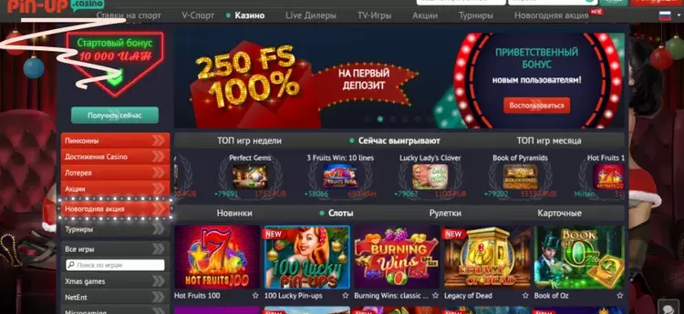Стартовый бонус Pin Up Стартовый бонус Pin Up