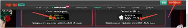 Мобильное приложение пинап