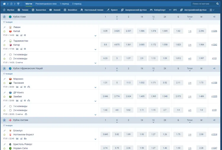 Ставки на спорт в 1xbet