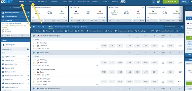 Ставки на спорт 1xbet