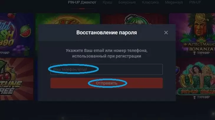Восстановление пароля в пинап Восстановление пароля в пинап