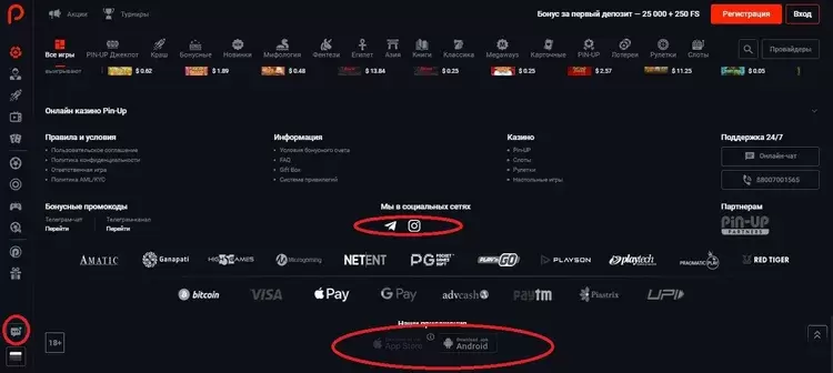 Мобильное приложение пинап