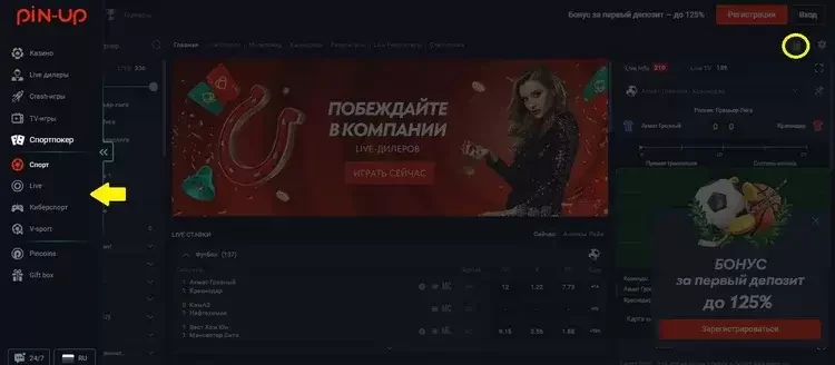 Ставки на спорт Pin-Up Ставки на спорт Pin-Up