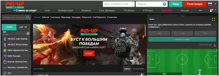 Ставки на спорт Pin-Up